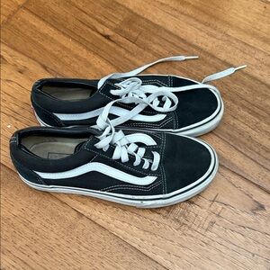 Vans Black and White Low-Top Shoes